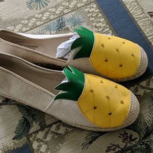 Cushion Walk by Avon Pineapple Espadrilles NWOTags
